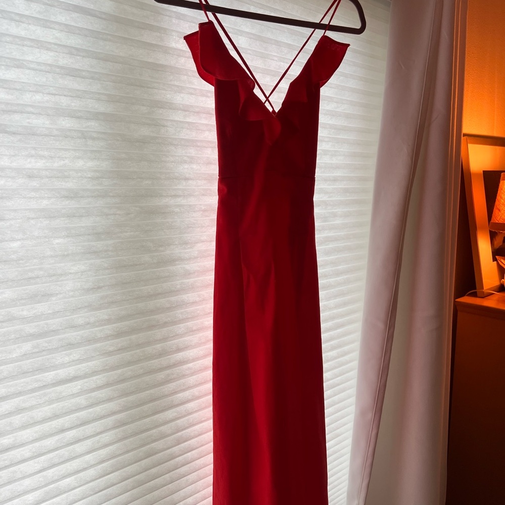 Nana Atelier (NWT) Elegant Red Sleeveless Linen Dress (xs)